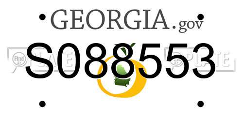 S088553 Georgia License Plate