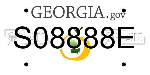 S08888E Georgia License Plate