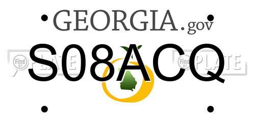 S08ACQ Georgia License Plate