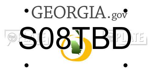 S08TBD Georgia License Plate