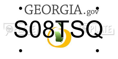 S08TSQ Georgia License Plate