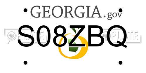 S08ZBQ Georgia License Plate