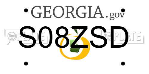 S08ZSD Georgia License Plate