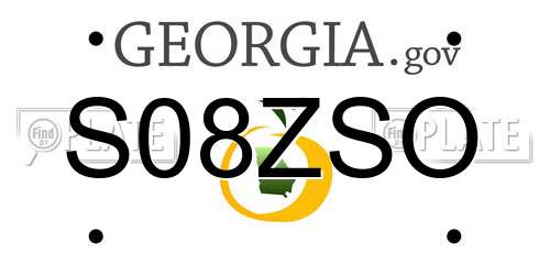 S08ZSO Georgia License Plate