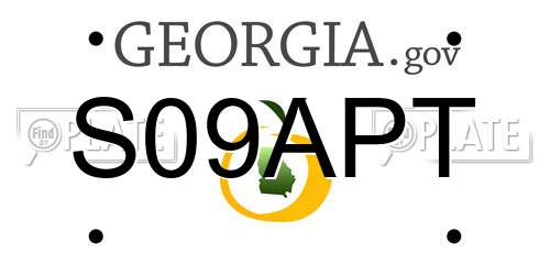 S09APT Georgia License Plate