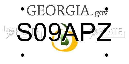 S09APZ Georgia License Plate
