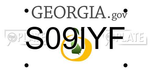 S09IYF Georgia License Plate