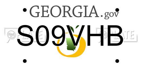S09VHB Georgia License Plate