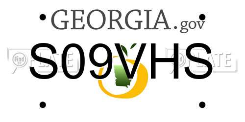 S09VHS Georgia License Plate