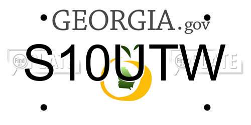 S10UTW Georgia License Plate