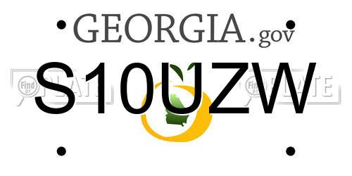 S10UZW Georgia License Plate