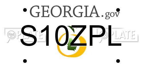 S10ZPL Georgia License Plate