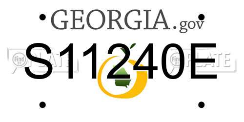 S11240E Georgia License Plate