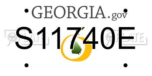 S11740E Georgia License Plate