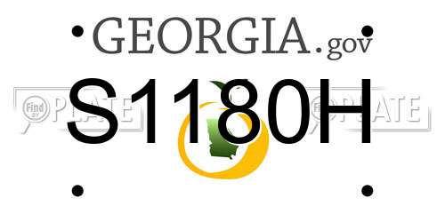 S1180H Georgia License Plate