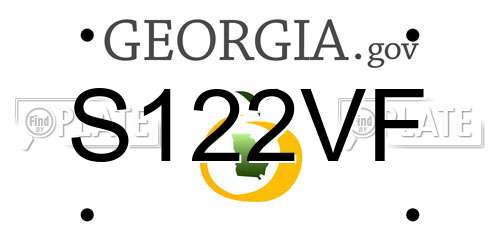 S122VF Georgia License Plate