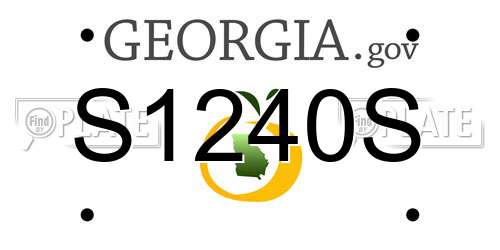 S1240S Georgia License Plate
