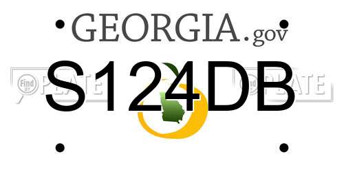 S124DB Georgia License Plate