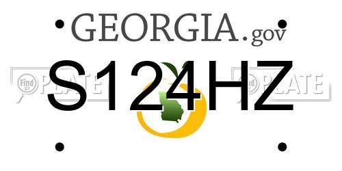 S124HZ Georgia License Plate