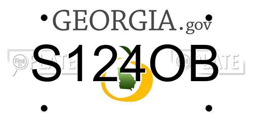 S124OB Georgia License Plate