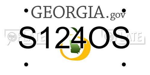 S124OS Georgia License Plate