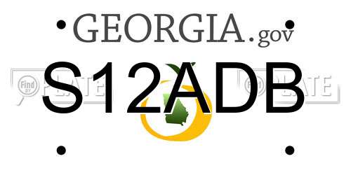 S12ADB Georgia License Plate