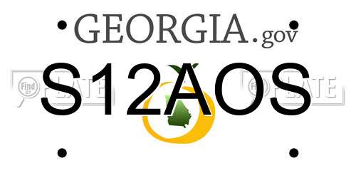 S12AOS Georgia License Plate