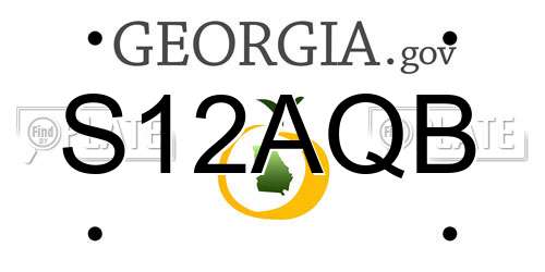 S12AQB Georgia License Plate