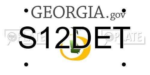 S12DET Georgia License Plate