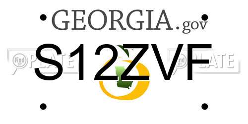 S12ZVF Georgia License Plate