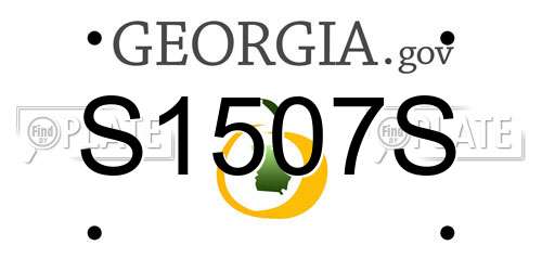 S1507S Georgia License Plate