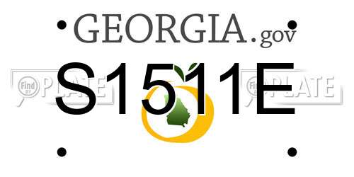S1511E Georgia License Plate