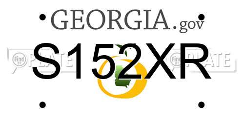 S152XR Georgia License Plate