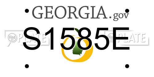S1585E Georgia License Plate
