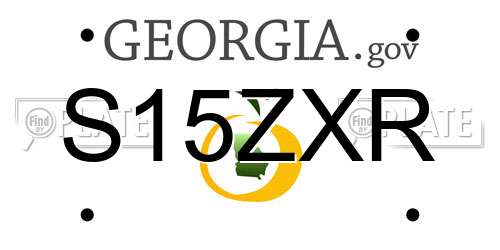 S15ZXR Georgia License Plate