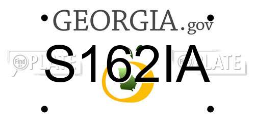 S162IA Georgia License Plate