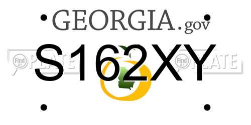 S162XY Georgia License Plate