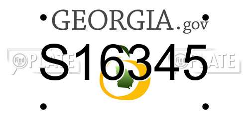 S16345 Georgia License Plate