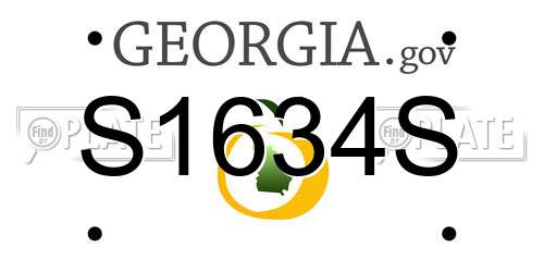 S1634S Georgia License Plate