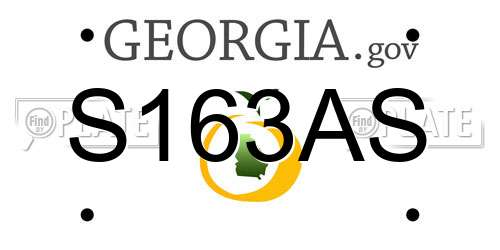 S163AS Georgia License Plate