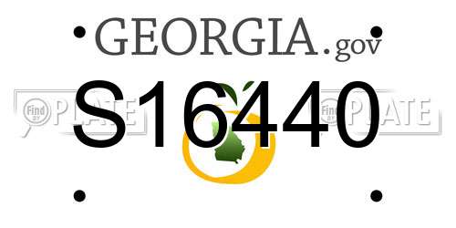 S16440 Georgia License Plate