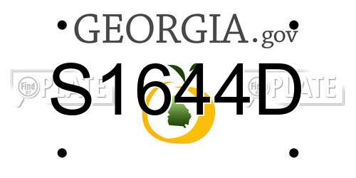 S1644D Georgia License Plate