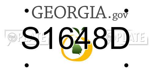 S1648D Georgia License Plate