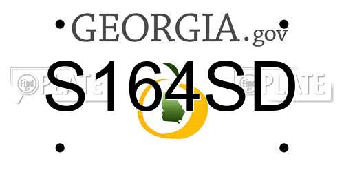 S164SD Georgia License Plate