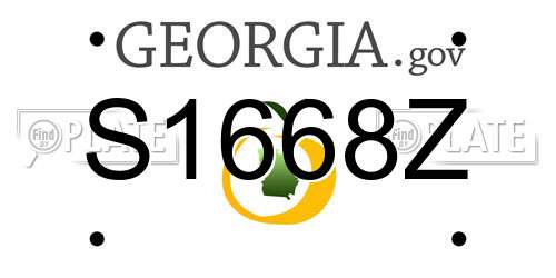 S1668Z Georgia License Plate