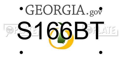 S166BT Georgia License Plate