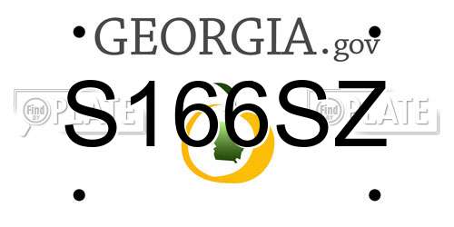 S166SZ Georgia License Plate