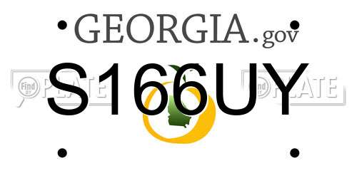 S166UY Georgia License Plate