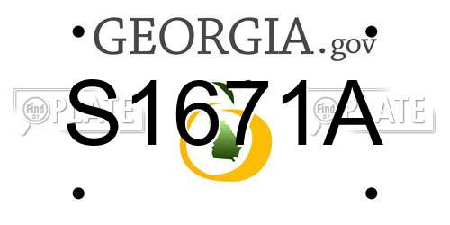 S1671A Georgia License Plate