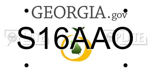 S16AAO Georgia License Plate